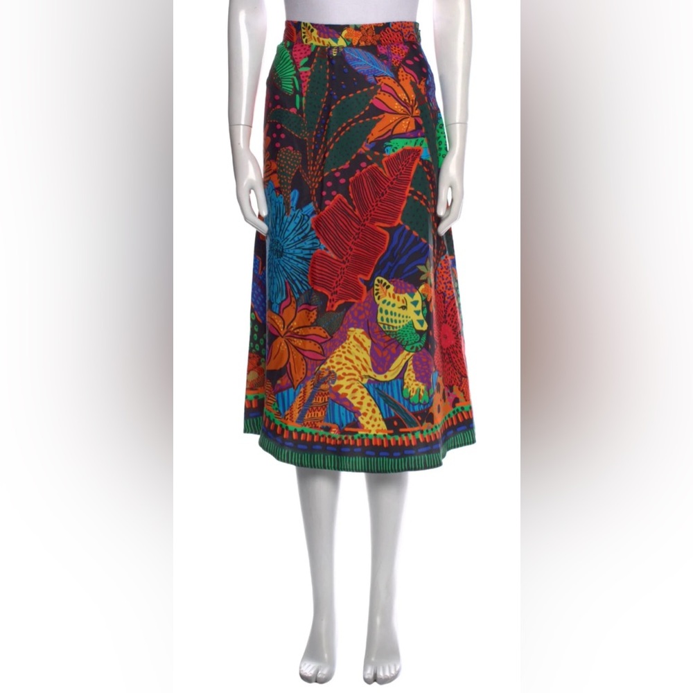 Farm Rio | Midi Tropical Print Skirt | size S